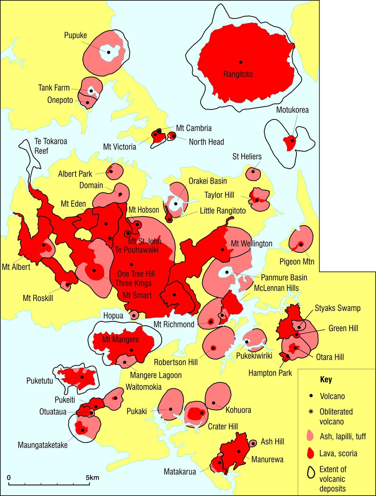 Vulkanları Oakland xəritə