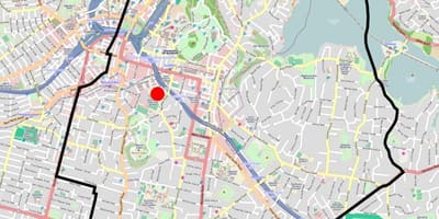 Oakland gimnaziyasının xəritədə zonalar